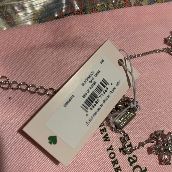 Authentic Kate Spade Rhodium Plated Roses Necklace - Picture 8 of 8